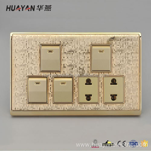 light four gang switch and two way socket